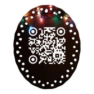 Funny Qr 4547 Dancing Dance (On Back) Ceramic Oval Ornament