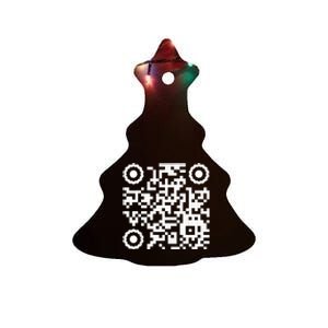 Funny Qr 4547 Dancing Dance (On Back) Ceramic Tree Ornament