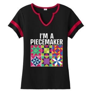 Funny Quilting Art For Quilter Sewer Women Moms Piecemaker Ladies Halftime Notch Neck Tee