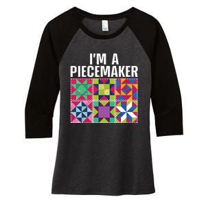 Funny Quilting Art For Quilter Sewer Women Moms Piecemaker Women's Tri-Blend 3/4-Sleeve Raglan Shirt