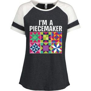 Funny Quilting Art For Quilter Sewer Women Moms Piecemaker Enza Ladies Jersey Colorblock Tee