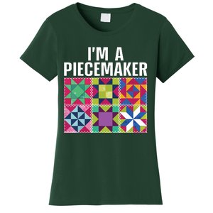 Funny Quilting Art For Quilter Sewer Women Moms Piecemaker Women's T-Shirt