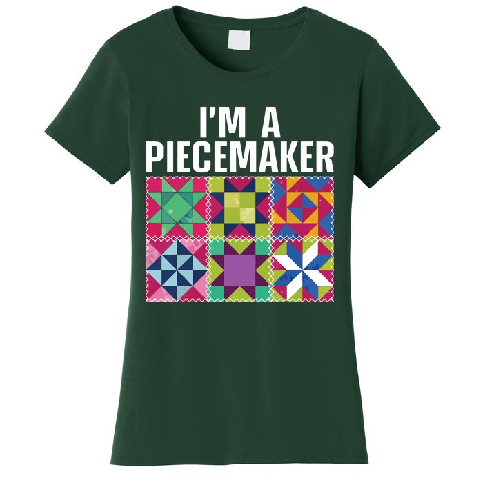 Funny Quilting Art For Quilter Sewer Women Moms Piecemaker Women's T-Shirt