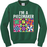 Funny Quilting Art For Quilter Sewer Women Moms Piecemaker Kids Sweatshirt