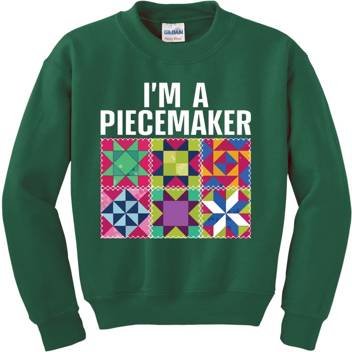 Funny Quilting Art For Quilter Sewer Women Moms Piecemaker Kids Sweatshirt