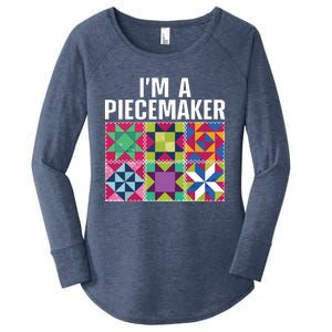 Funny Quilting Art For Quilter Sewer Women Moms Piecemaker Women's Perfect Tri Tunic Long Sleeve Shirt