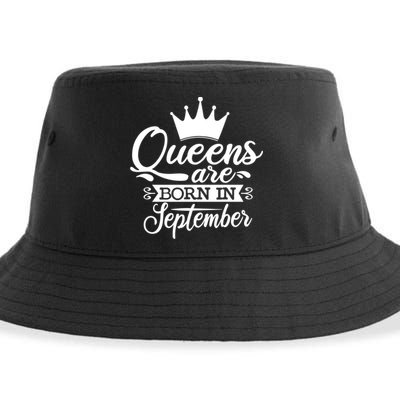 Funny Queens Are Born In September Crown Cool Gift Sustainable Bucket Hat
