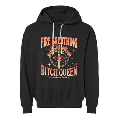 Fireheart Queen Aelin Throne Of Glass Garment-Dyed Fleece Hoodie