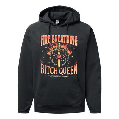 Fireheart Queen Aelin Throne Of Glass Performance Fleece Hoodie