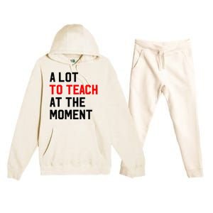 Funny Quote A Lot To Teach At The Moment Teacher Premium Hooded Sweatsuit Set