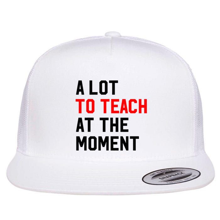 Funny Quote A Lot To Teach At The Moment Teacher Flat Bill Trucker Hat