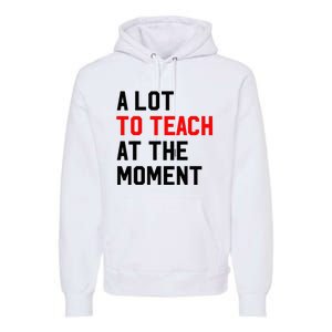 Funny Quote A Lot To Teach At The Moment Teacher Premium Hoodie