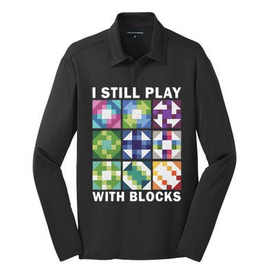 Funny Quilting Art For Women Quilting Sewing Silk Touch Performance Long Sleeve Polo