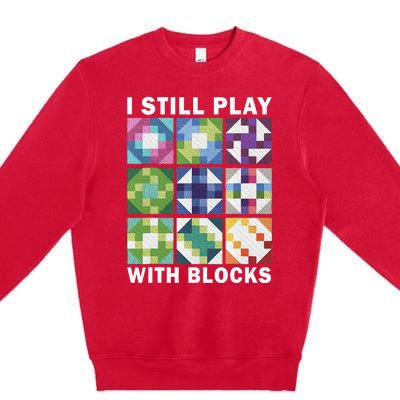 Funny Quilting Art For Women Quilting Sewing Premium Crewneck Sweatshirt