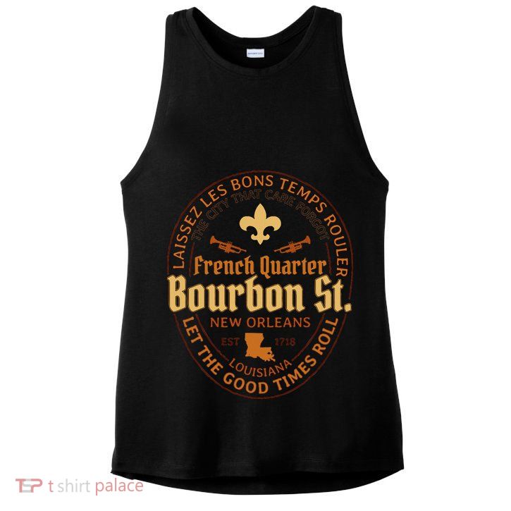French Quarter Bourbon St New Orleans Souvenir Ladies PosiCharge Tri-Blend Wicking Tank