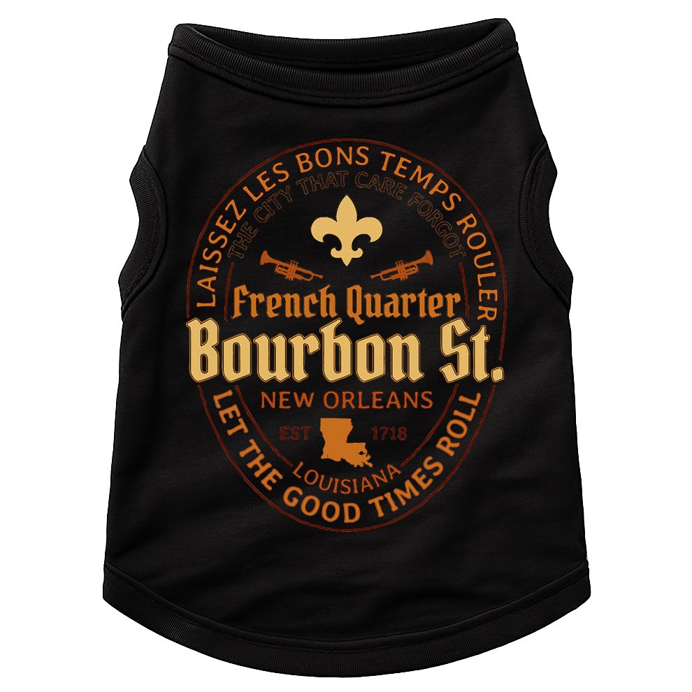 French Quarter Bourbon St New Orleans Souvenir Doggie Tank