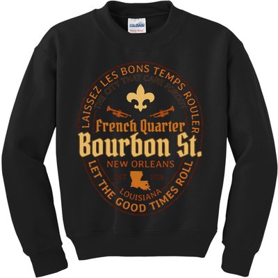 French Quarter Bourbon St New Orleans Souvenir Kids Sweatshirt