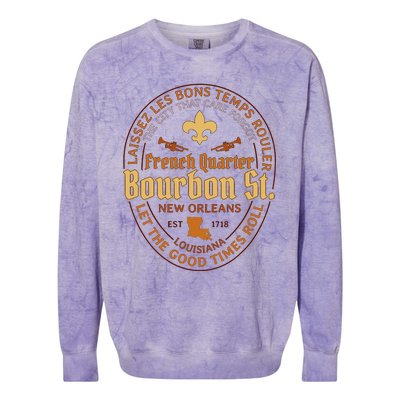 French Quarter Bourbon St New Orleans Souvenir Colorblast Crewneck Sweatshirt