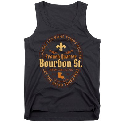 French Quarter Bourbon St New Orleans Souvenir Tank Top