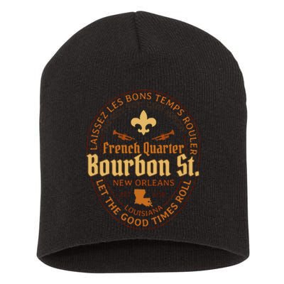 French Quarter Bourbon St New Orleans Souvenir Short Acrylic Beanie