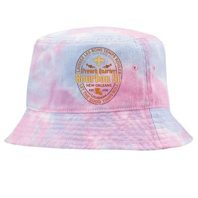 French Quarter Bourbon St New Orleans Souvenir Tie-Dyed Bucket Hat