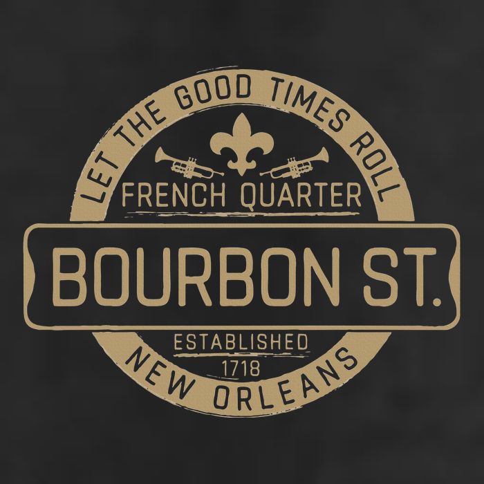 French Quarter Bourbon St New Orleans Fleur De Lis Souvenir Cool Comfort Performance Bucket Hat