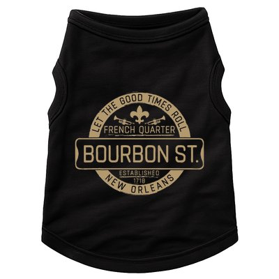 French Quarter Bourbon St New Orleans Fleur De Lis Souvenir Doggie Tank