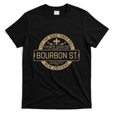 French Quarter Bourbon St New Orleans Fleur De Lis Souvenir T-Shirt