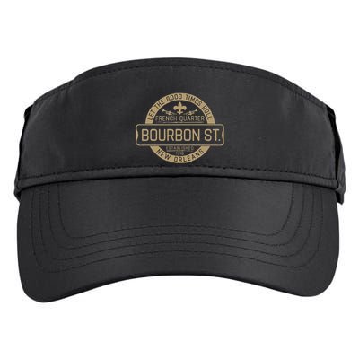 French Quarter Bourbon St New Orleans Fleur De Lis Souvenir Adult Drive Performance Visor
