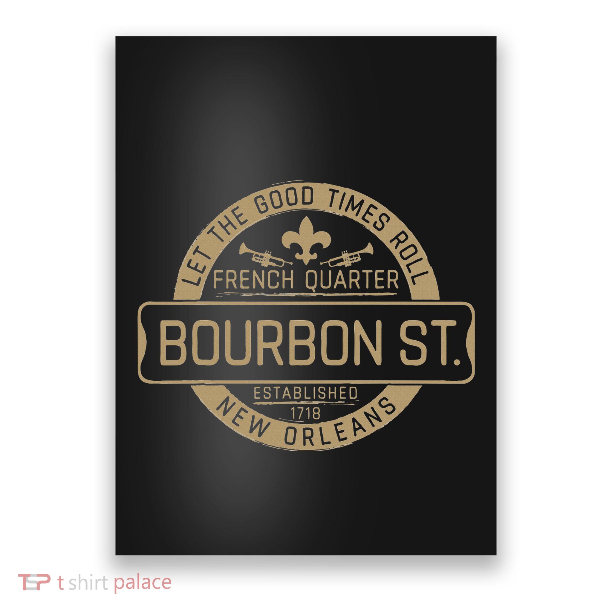 French Quarter Bourbon St New Orleans Fleur De Lis Souvenir Poster
