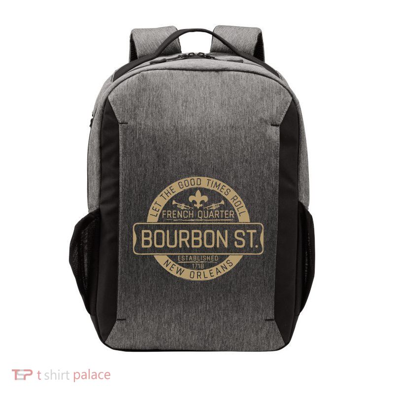 French Quarter Bourbon St New Orleans Fleur De Lis Souvenir Vector Backpack
