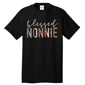 funny quote Blessed Nonnie Cute Leopard Tall T-Shirt