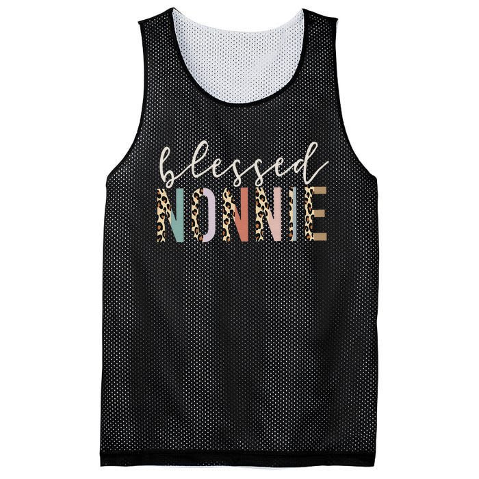 funny quote Blessed Nonnie Cute Leopard Mesh Reversible Basketball Jersey Tank