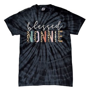 funny quote Blessed Nonnie Cute Leopard Tie-Dye T-Shirt