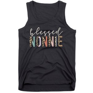 funny quote Blessed Nonnie Cute Leopard Tank Top