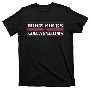 Funny Quote Biden And Kamala Biden Sucks Kamala Swallows T-Shirt