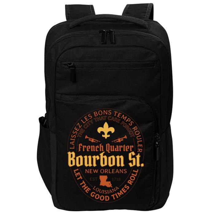 French Quarter Bourbon St New Orleans Souvenir Gift Impact Tech Backpack