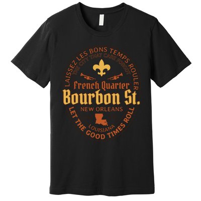 French Quarter Bourbon St New Orleans Souvenir Gift Premium T-Shirt