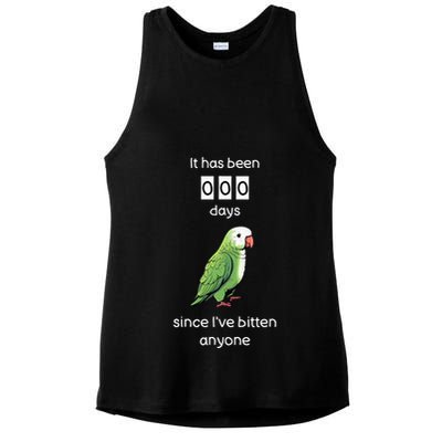 Funny Quaker Biting Quaker Parrot Joke Monk Parrot Ladies PosiCharge Tri-Blend Wicking Tank