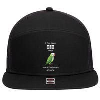 Funny Quaker Biting Quaker Parrot Joke Monk Parrot 7 Panel Mesh Trucker Snapback Hat