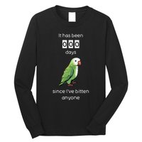 Funny Quaker Biting Quaker Parrot Joke Monk Parrot Long Sleeve Shirt