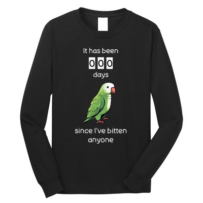 Funny Quaker Biting Quaker Parrot Joke Monk Parrot Long Sleeve Shirt