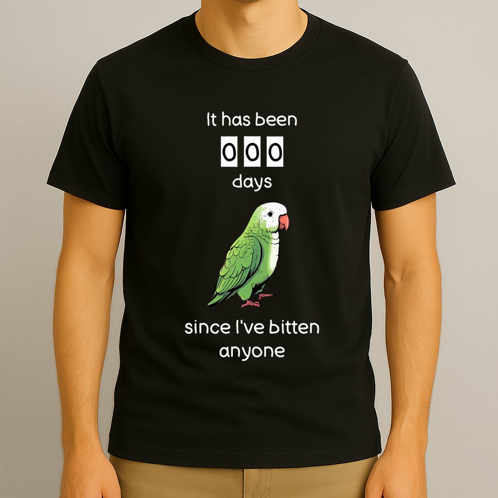 Funny Quaker Biting Quaker Parrot Joke Monk Parrot T-Shirt