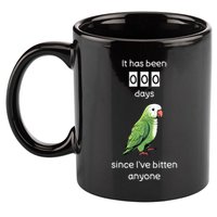 Funny Quaker Biting Quaker Parrot Joke Monk Parrot 11oz C Handle Ceramic Mug