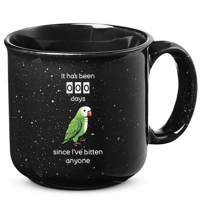 Funny Quaker Biting Quaker Parrot Joke Monk Parrot 15oz Campfire Ceramic Mug