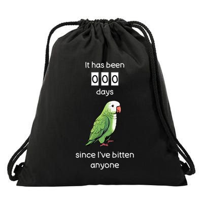 Funny Quaker Biting Quaker Parrot Joke Monk Parrot Drawstring Bag