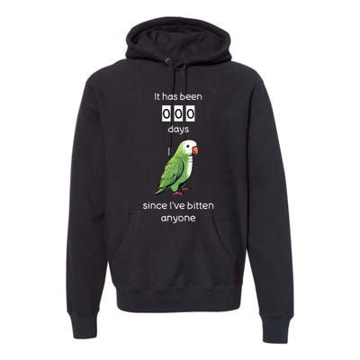 Funny Quaker Biting Quaker Parrot Joke Monk Parrot Premium Hoodie