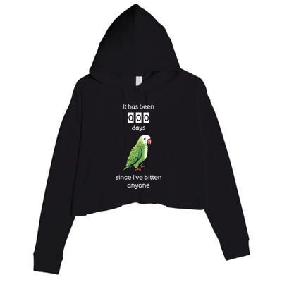 Funny Quaker Biting Quaker Parrot Joke Monk Parrot Crop Fleece Hoodie