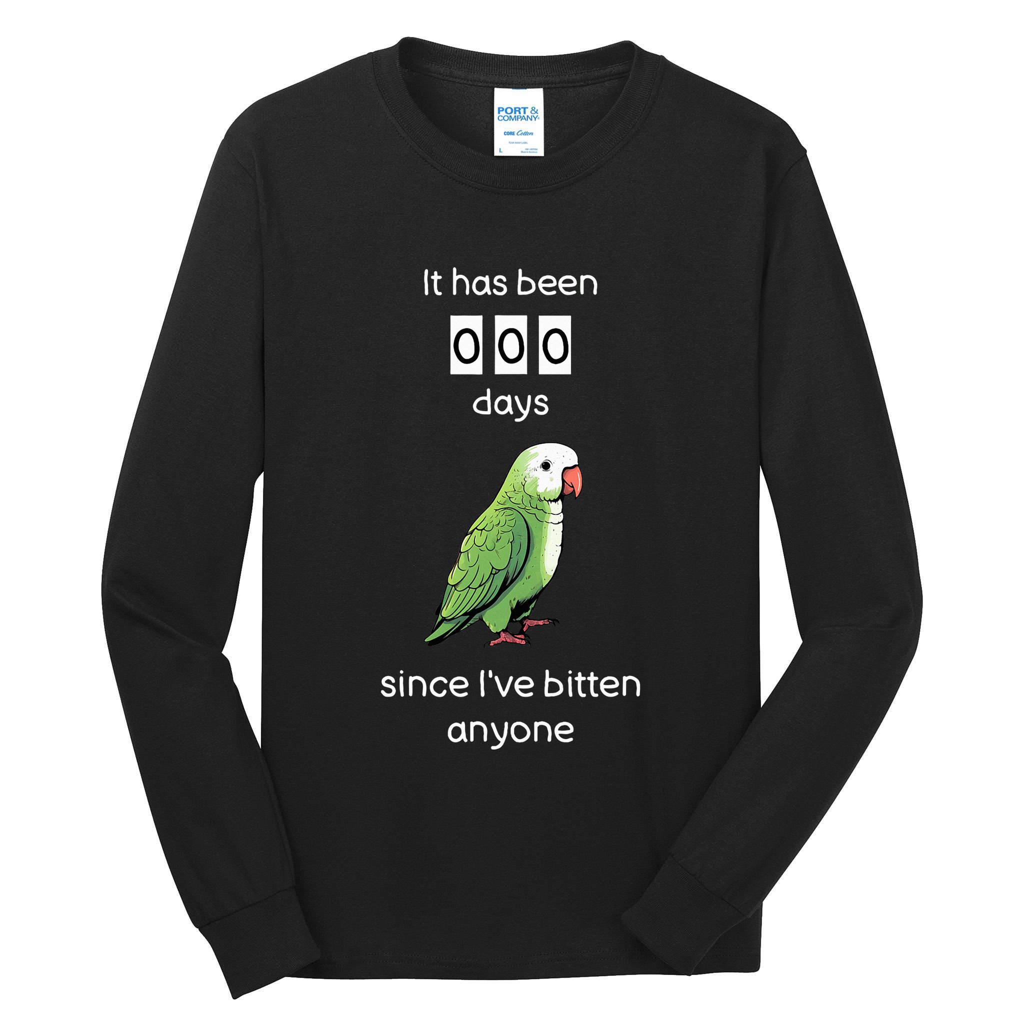 Funny Quaker Biting Quaker Parrot Joke Monk Parrot Tall Long Sleeve T-Shirt