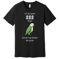 Funny Quaker Biting Quaker Parrot Joke Monk Parrot Premium T-Shirt